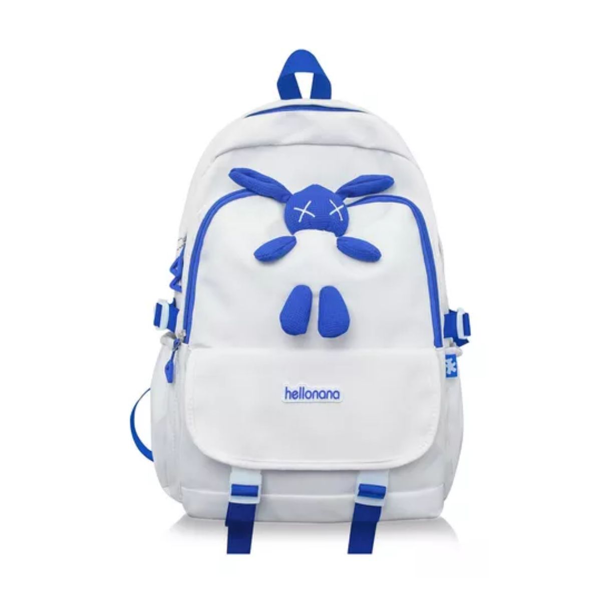 Mochila Escolar De Gran Capacidad Bolsa Blanco/Azul