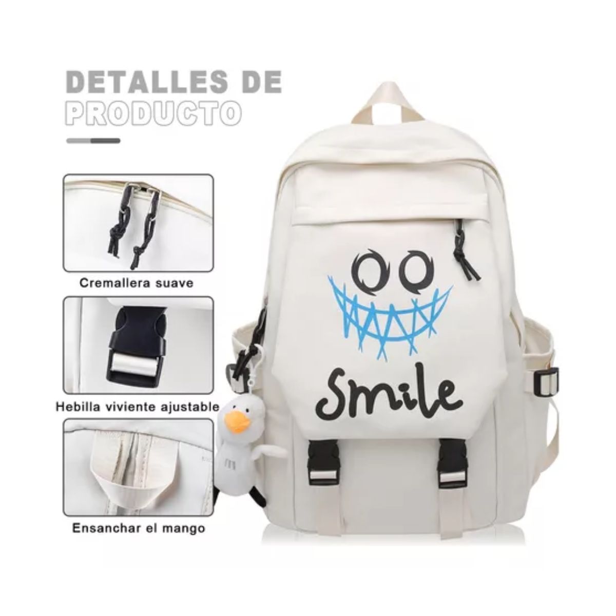 Mochilas Escolares De Moda Impermeable Blanco