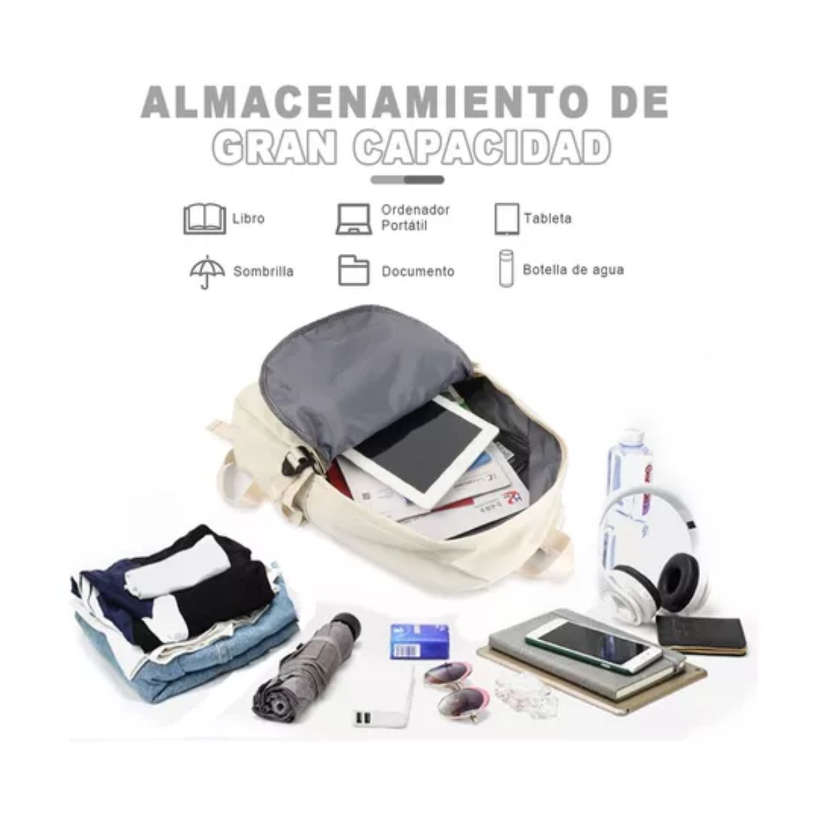 Mochilas Escolares De Moda Impermeable Blanco