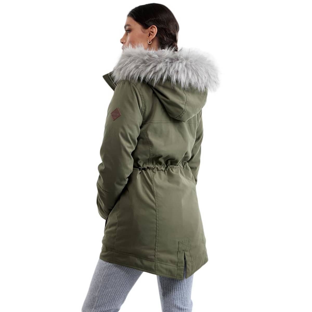 Parka verde olivo con capucha para mujer, con forro, marca Holly Land, mod. 1088880