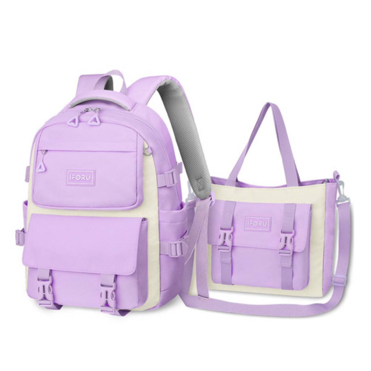 Mochila escolar Backpack Violeta acero diseño liso 30L