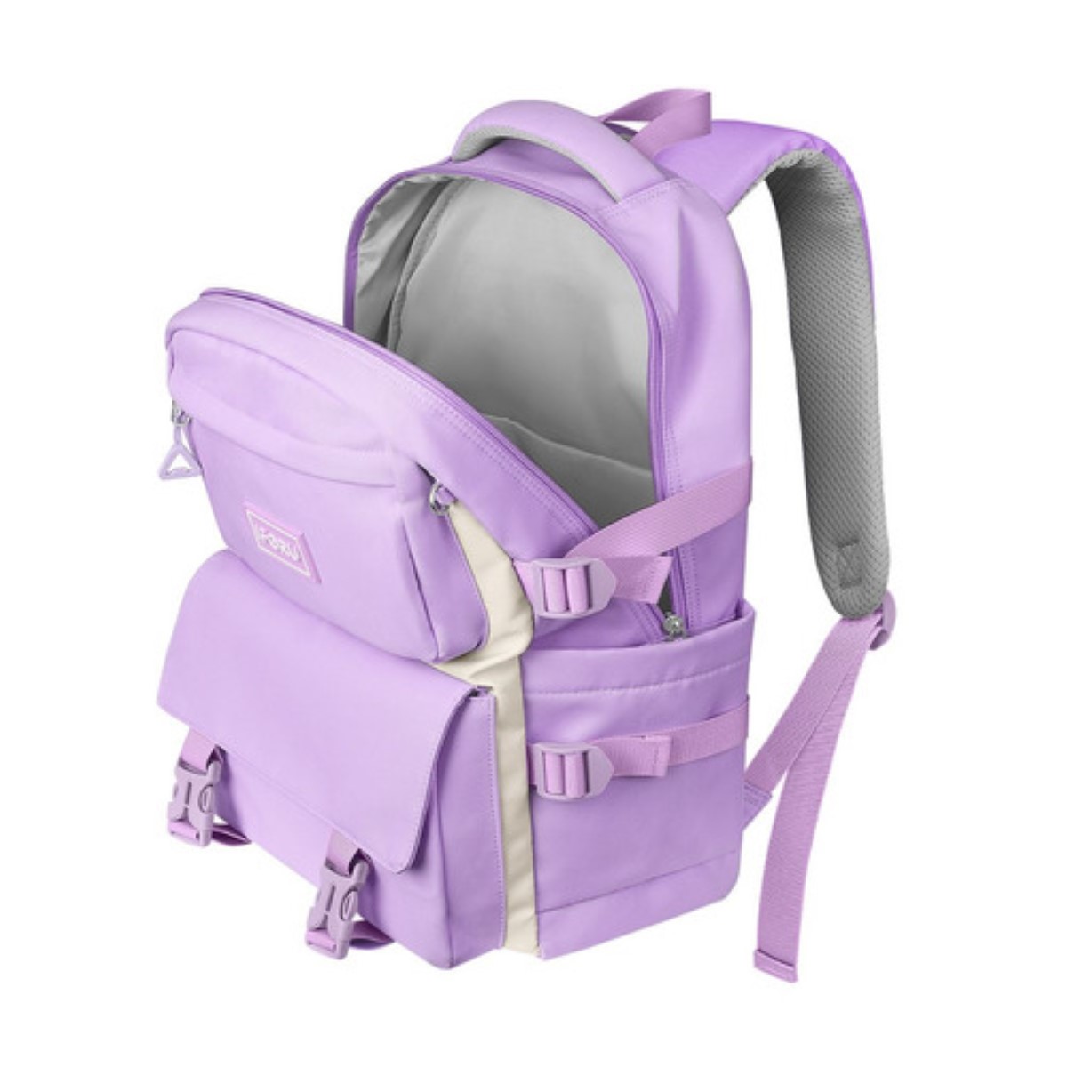 Mochila escolar Backpack Violeta acero diseño liso 30L