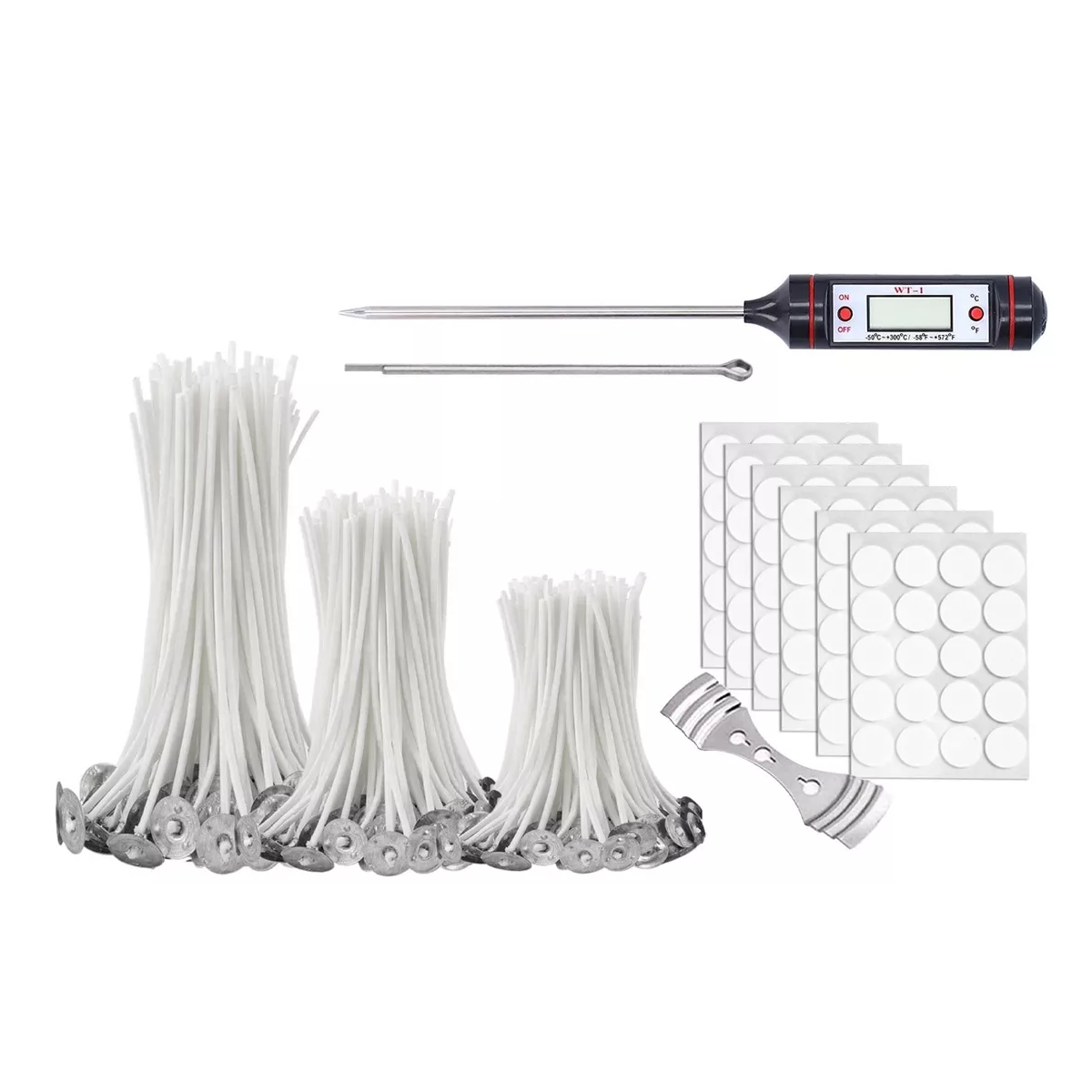 Juego 163pzs Insumos Pabilo Para Velas Con Termometro Digital