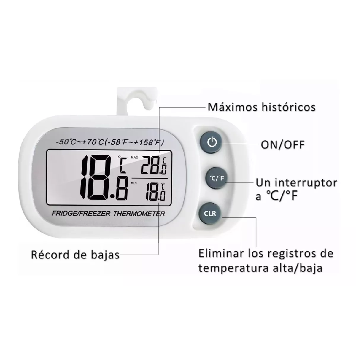 Par Termómetro Para Heladera Digitales Para Cocina 2 Piezas
