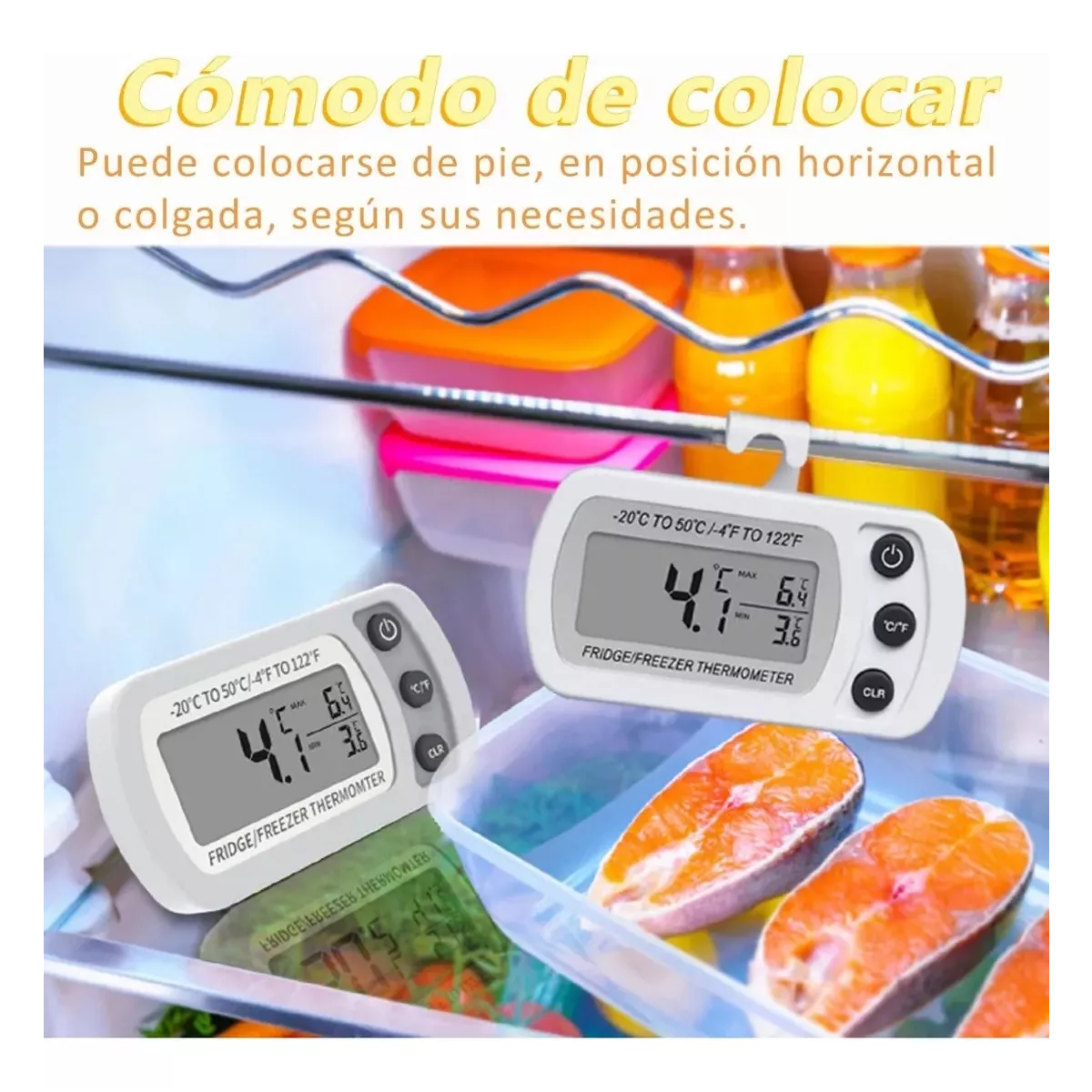 Par Termómetro Para Heladera Digitales Para Cocina 2 Piezas