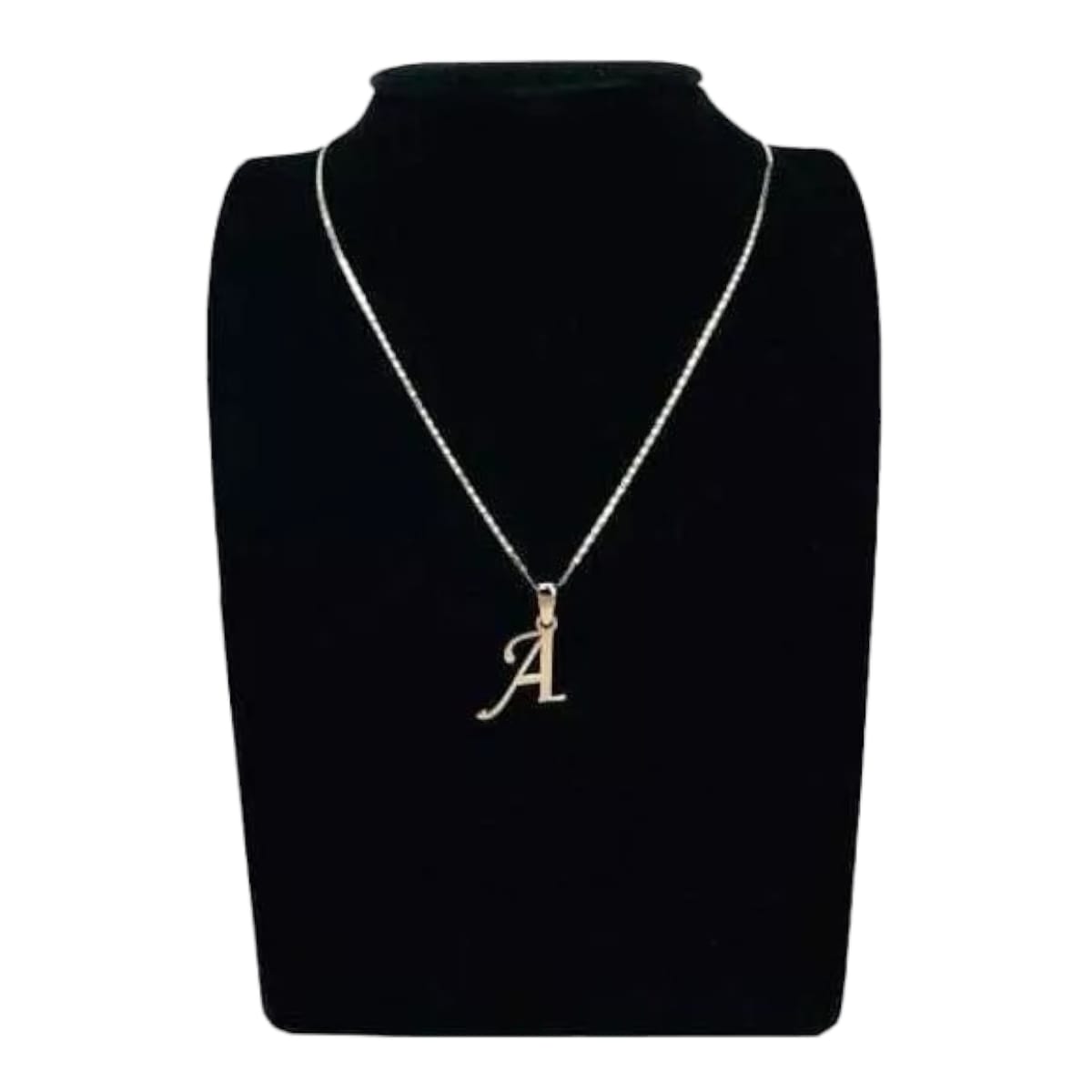 Juego Inicial Letra A Con Cadena 50 Cm Oro 14 K + Obsequio