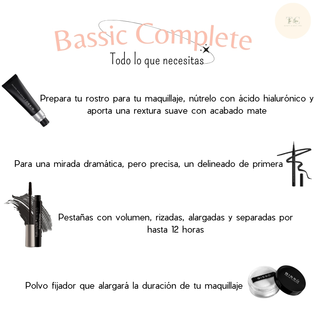 Set Maquillaje Básico Bissú Primer+Rimel+Fijador+Delineador.