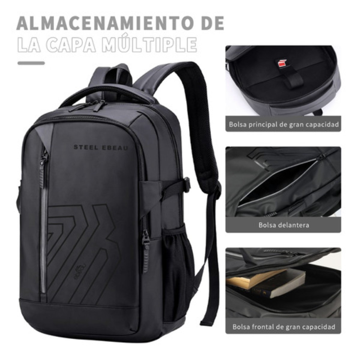 Mochilas Para Hombres Mochila Antirrobo Gris