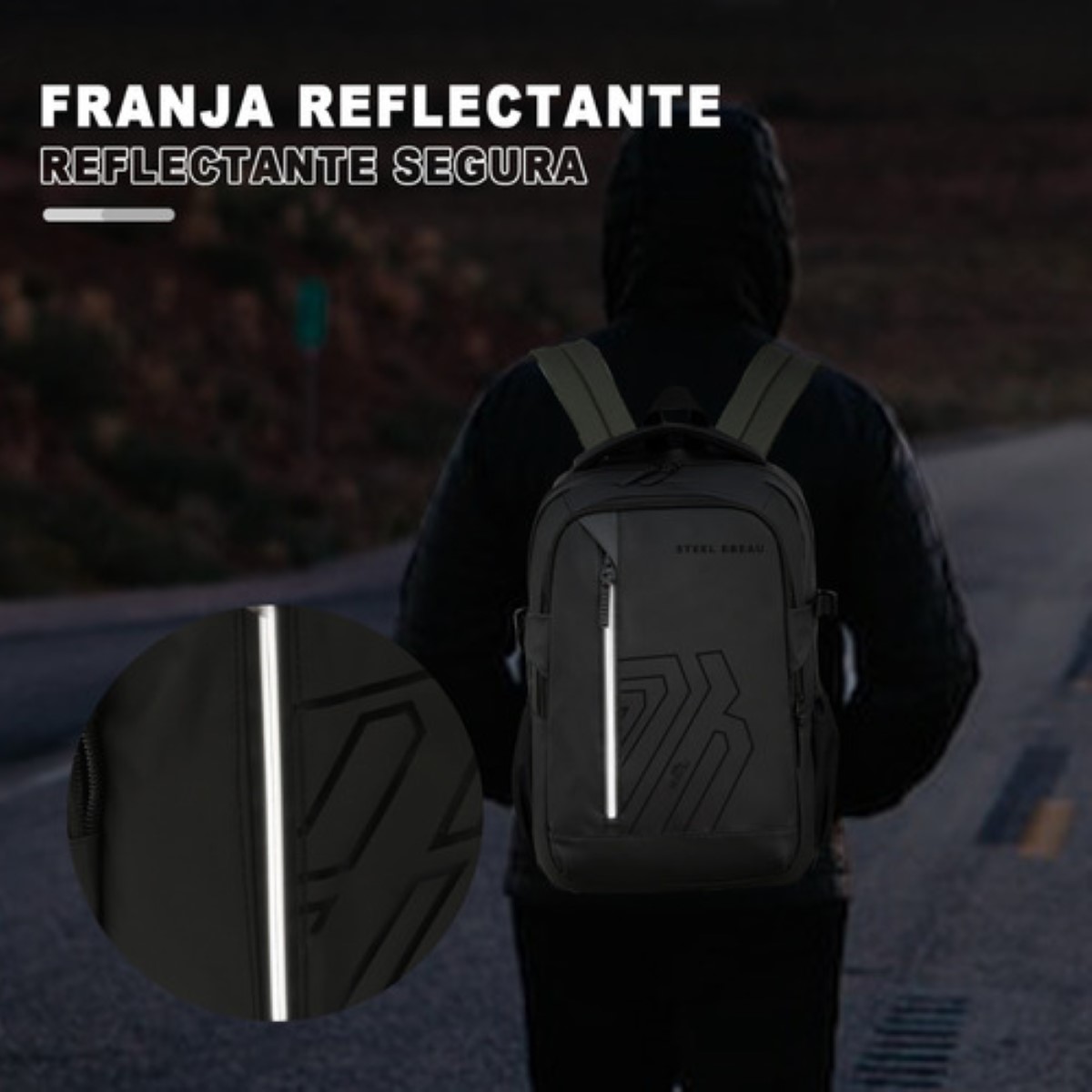 Mochilas Para Hombres Mochila Antirrobo Gris