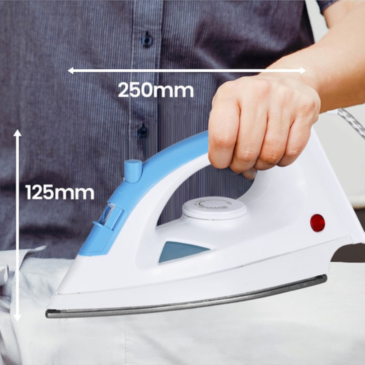 Plancha De Ropa Vapor Vertical Suela Antiadherente Ajustable Blanco/Azul