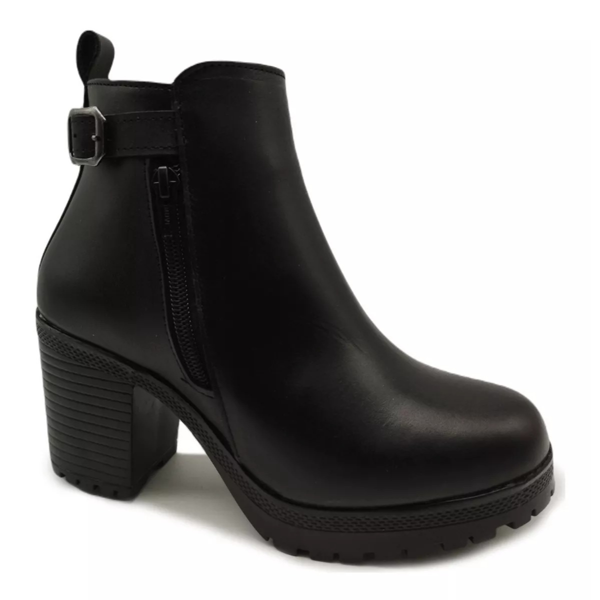 Botín De Piel Con Tacón Para Dama De Vestir Moda 9012