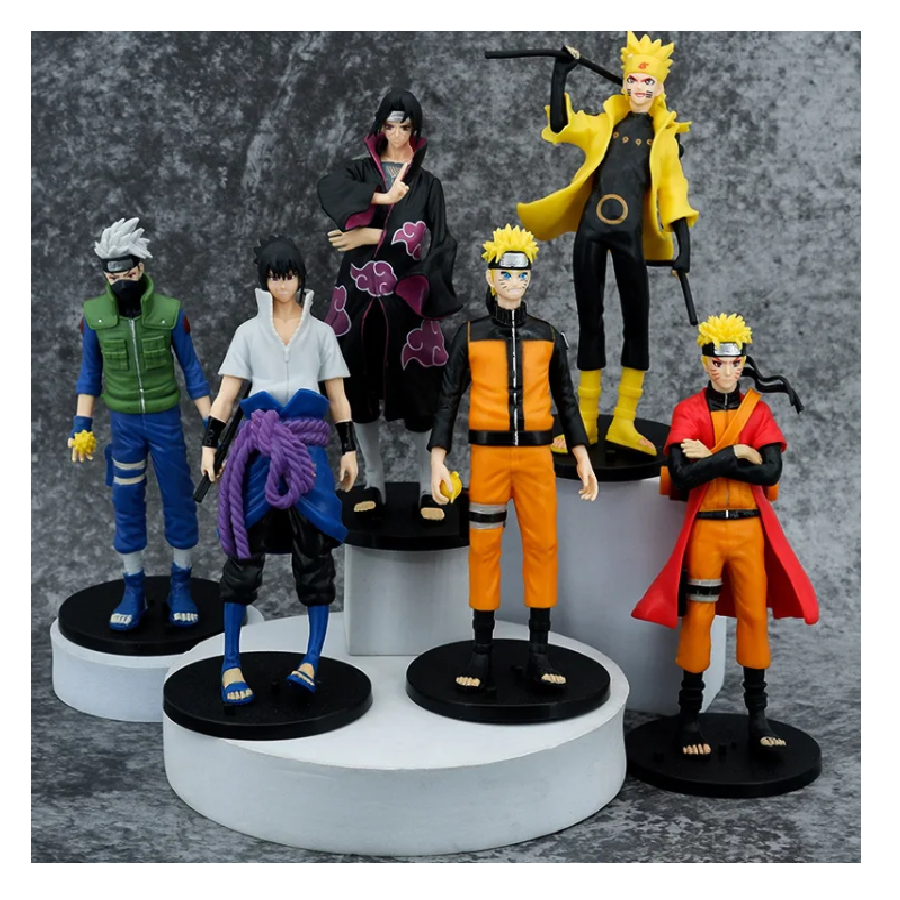 Kit Set Figuras 6 Piezas Naruto Shippuden Uchiha Itachi Sasuke Hidan Kakashi Anime