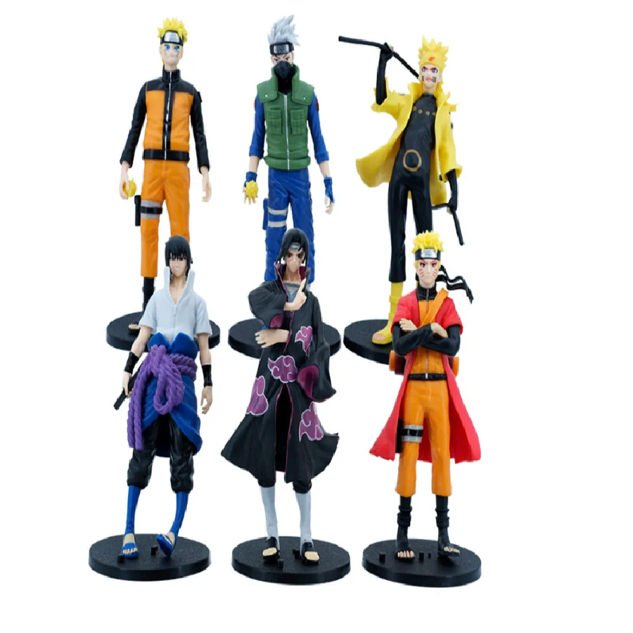 Kit Set Figuras 6 Piezas Naruto Shippuden Uchiha Itachi Sasuke Hidan Kakashi Anime