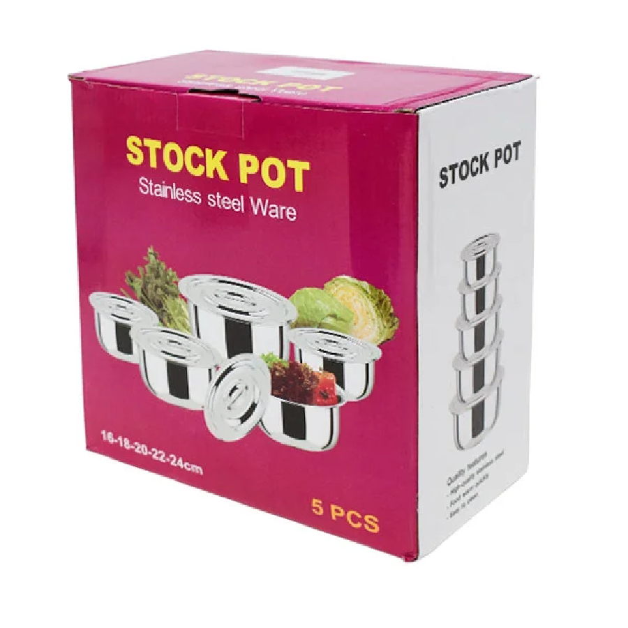 Set Juego De 5 Ollas De Acero Inoxidable