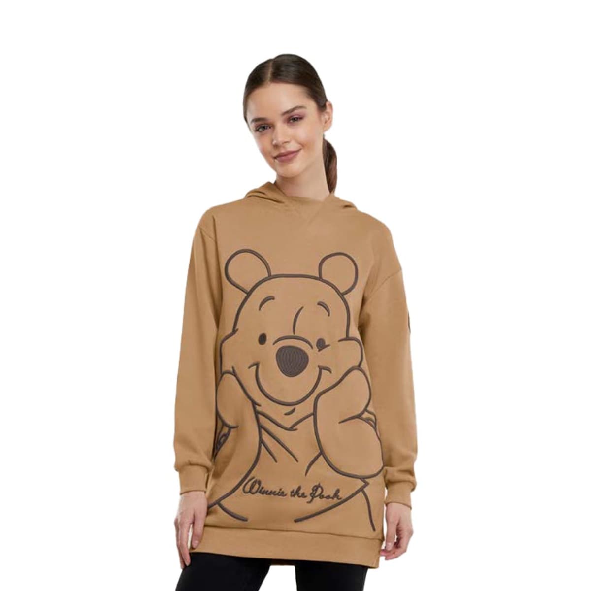 Sudadera beige con capucha, para mujer, de Disney, con Winnie the Pooh, mod. 1092188