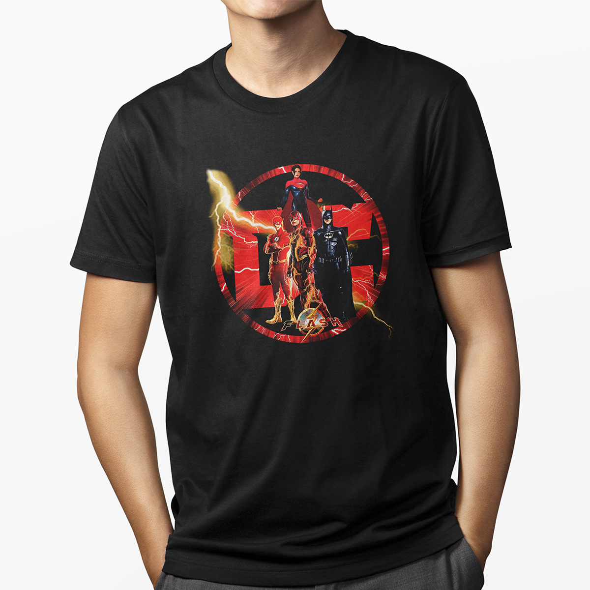 Playera Urbana para Hombre - Flash Película Batman Super Girl DC