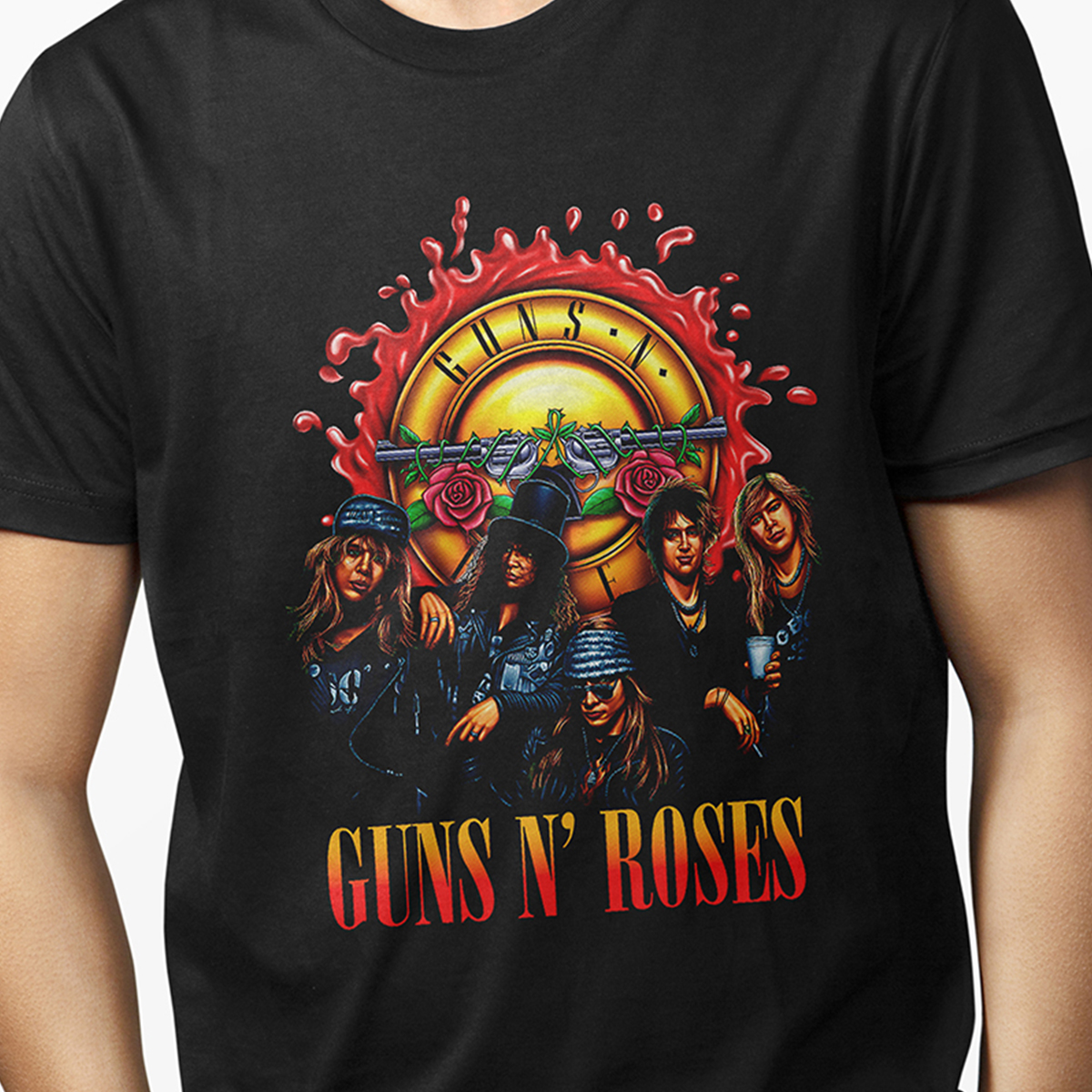 Playeras de guns online and roses para hombre