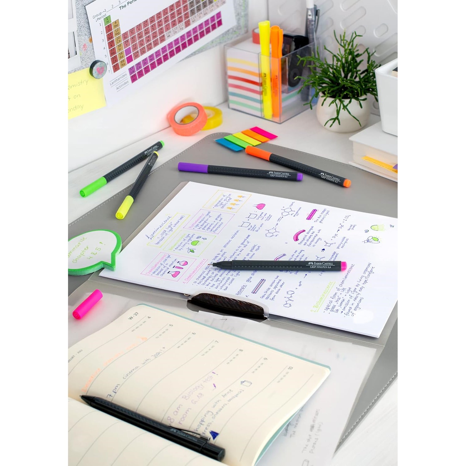 Faber Castell Grip Finepen Marcadores Rotuladores Punto Extra Fino 0.4 mm, 50 Piezas