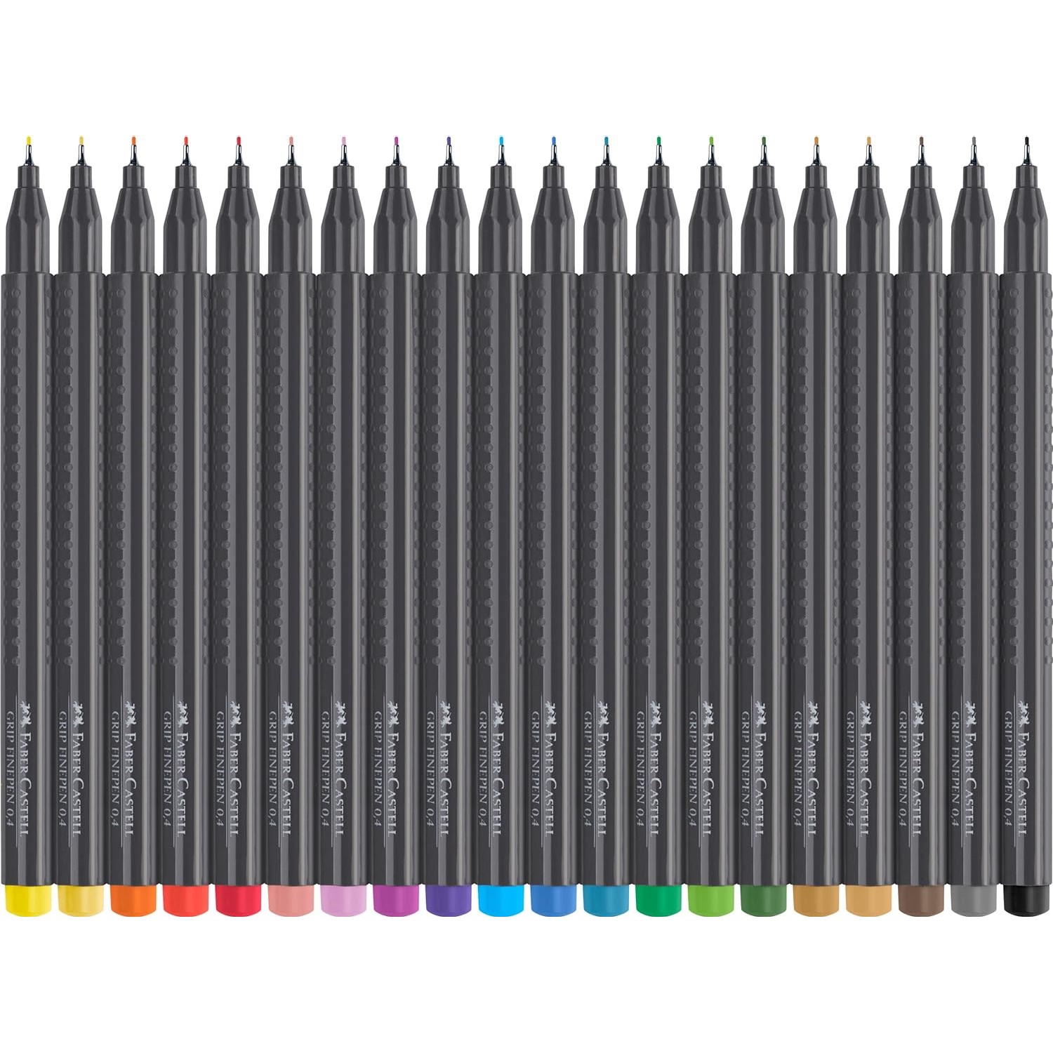 Faber Castell Grip Finepen Marcadores Rotuladores Punto Extra Fino 0.4 mm, 50 Piezas