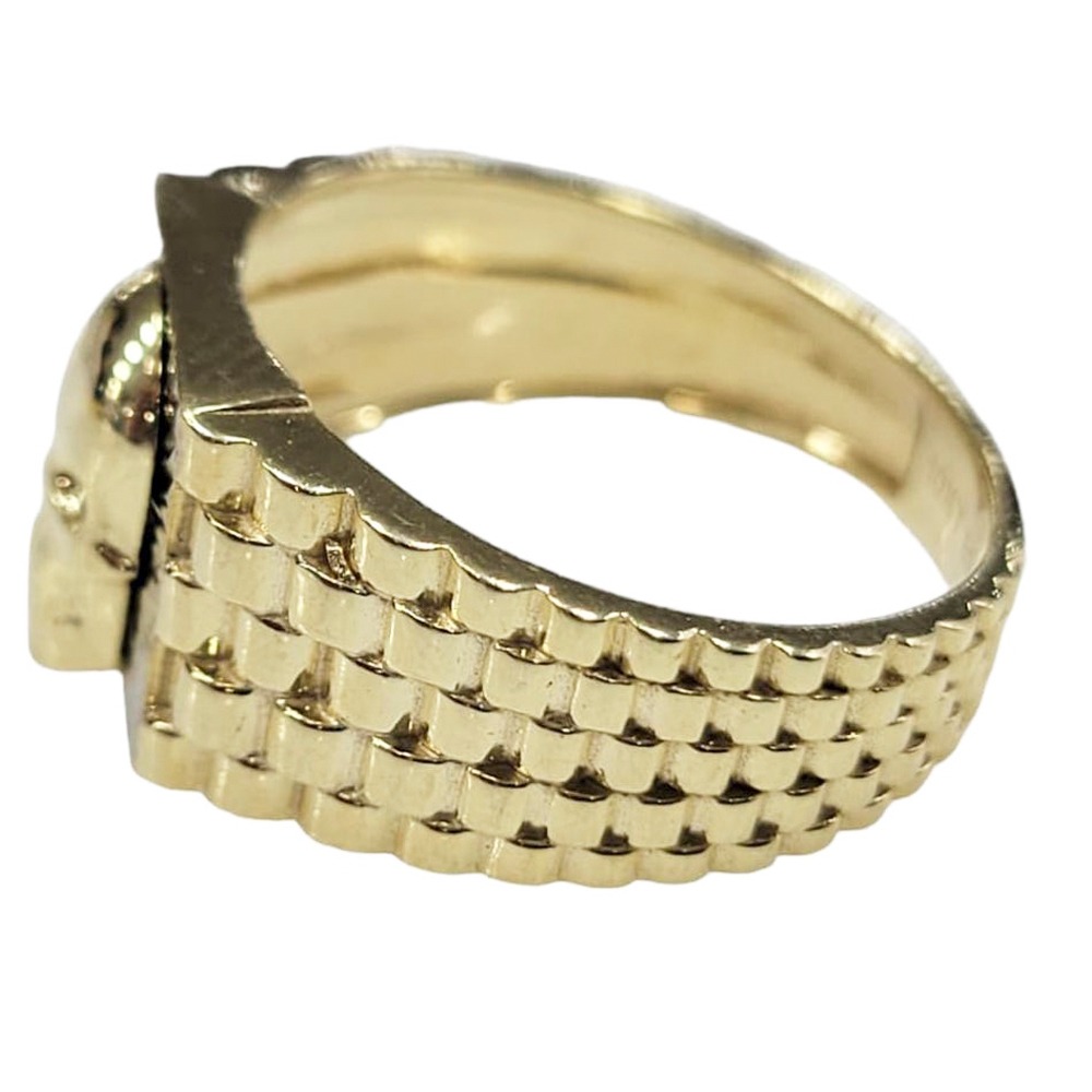 Anillo de Calavera en Oro 10K con detalles en oro blanco 10K