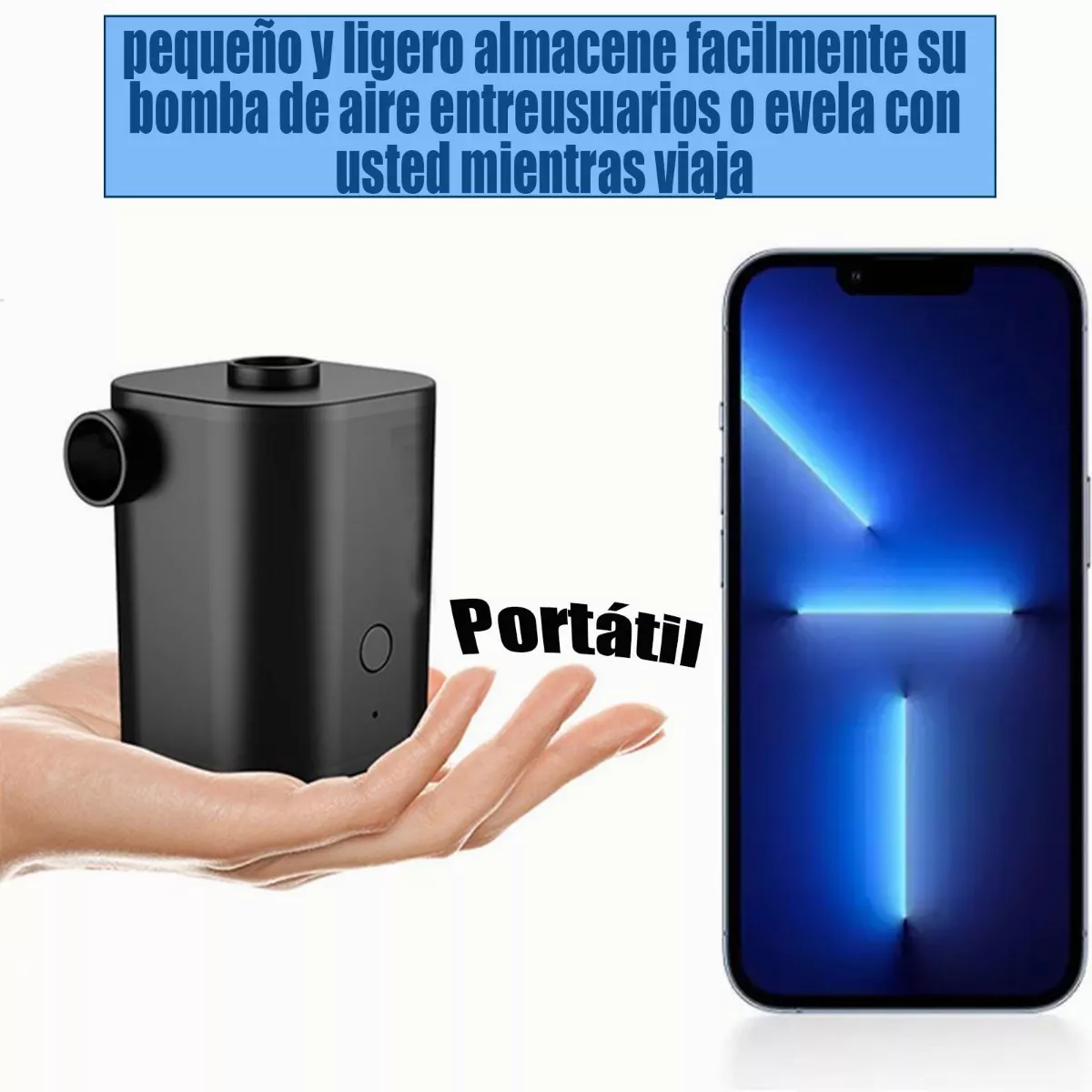 Inflador Eléctrico Para Colchón Inflable Y Piscina Negro