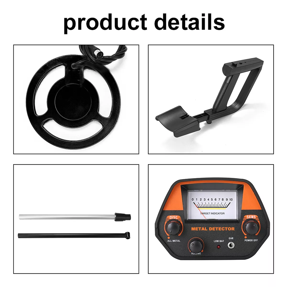 Detector De Metales Enterrado De Alta Sensibilidad Naranja