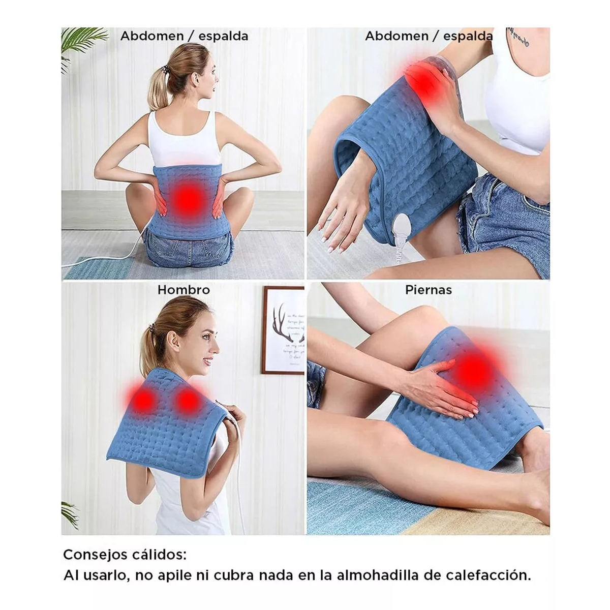 Almohadilla Eléctrica,cojin Electrico Terapia De Calor Azul