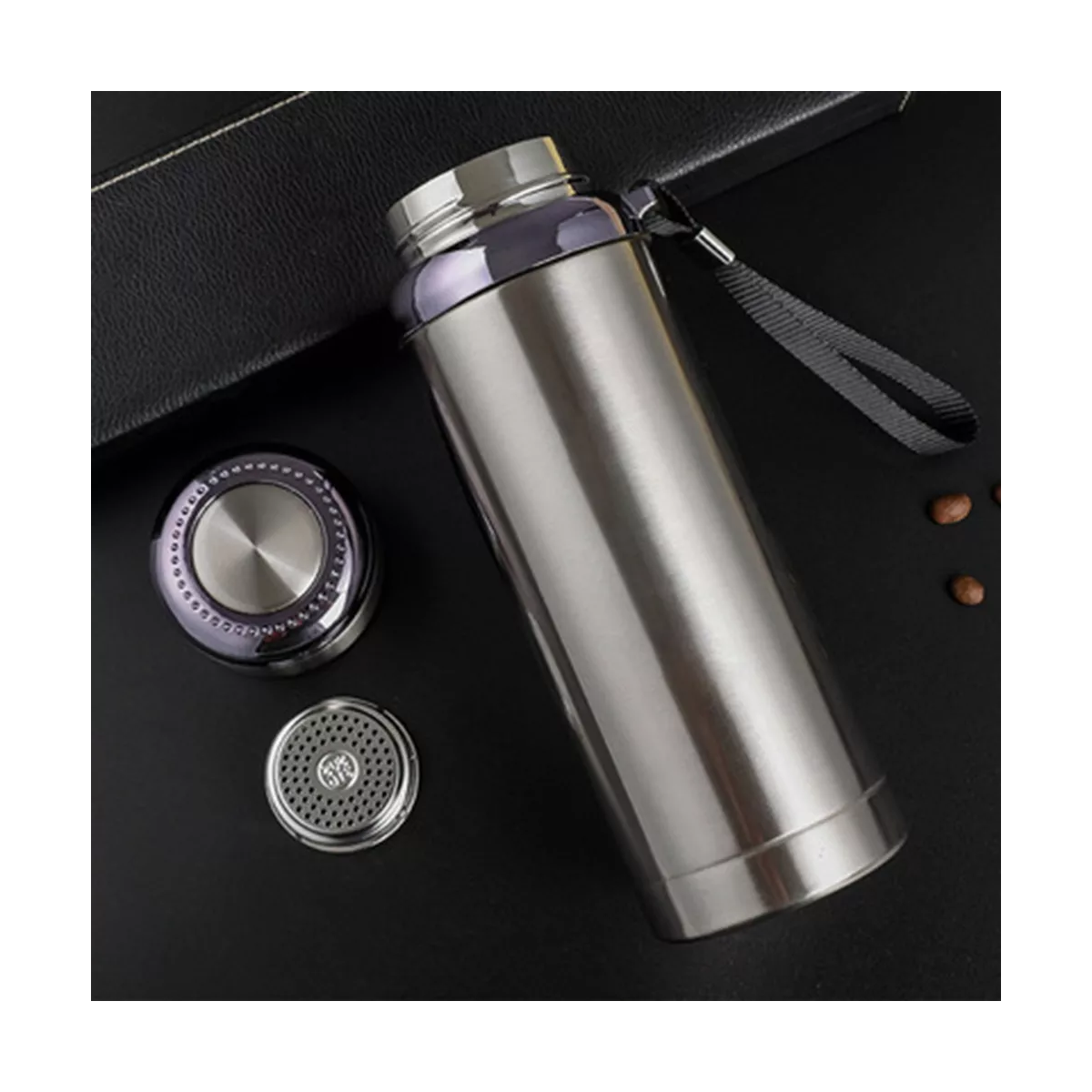 Termo De Acero Inoxidable Aislado Al Vacío 1000ml Plata