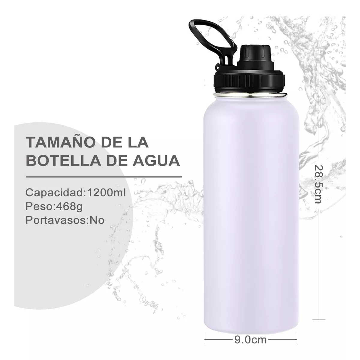 Termo Vaso-botella Acero Inoxidablecon Fría/caliente 40 Oz Blanco