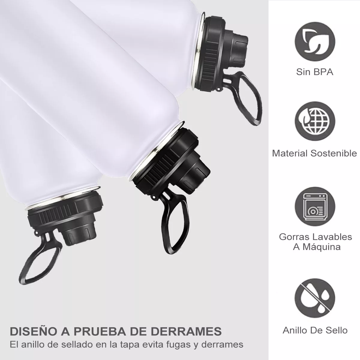 Termo Vaso-botella Acero Inoxidablecon Fría/caliente 40 Oz Blanco