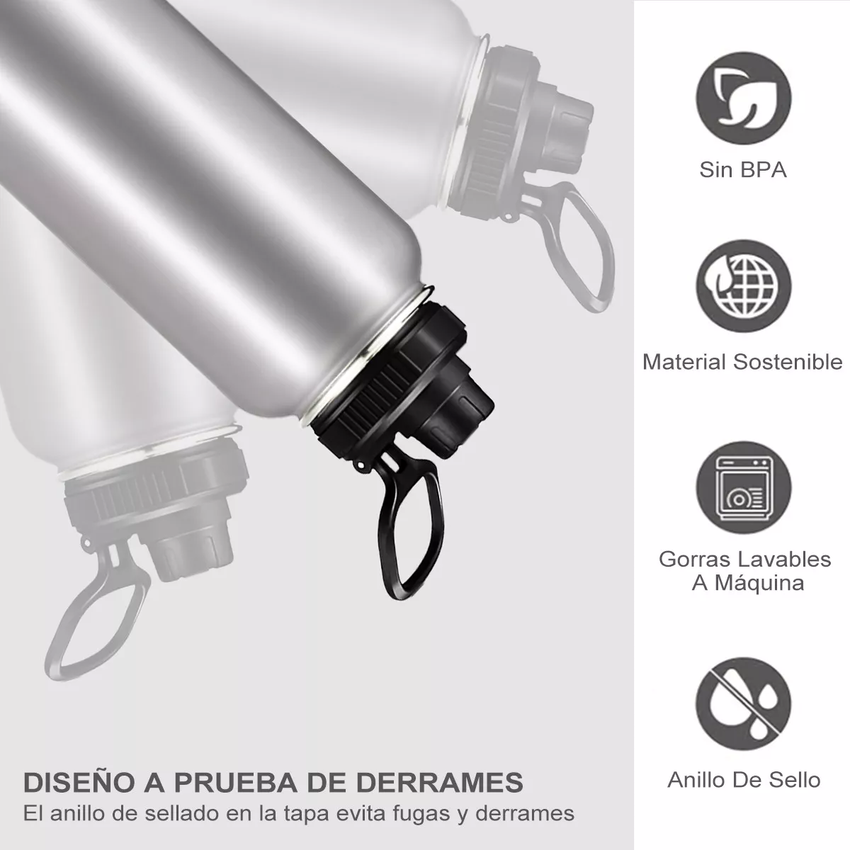 Termo Vaso-botella Acero Inoxidablecon Fría/caliente 40 Oz Plata