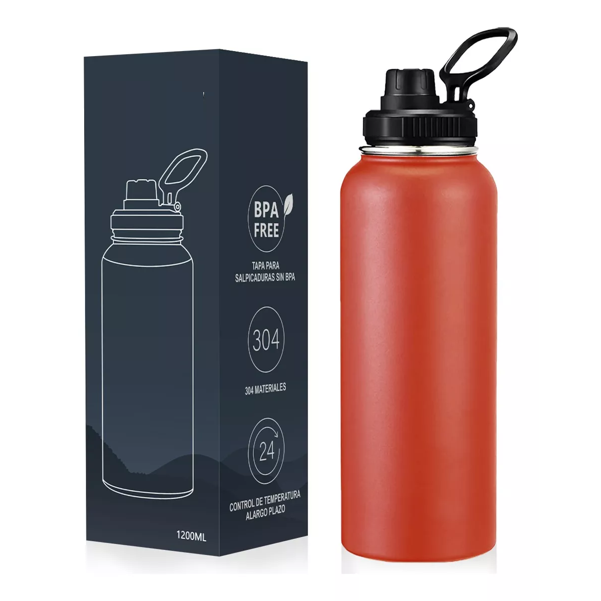 Termo Vaso-botella Acero Inoxidablecon Fría/caliente 40 Oz Rojo