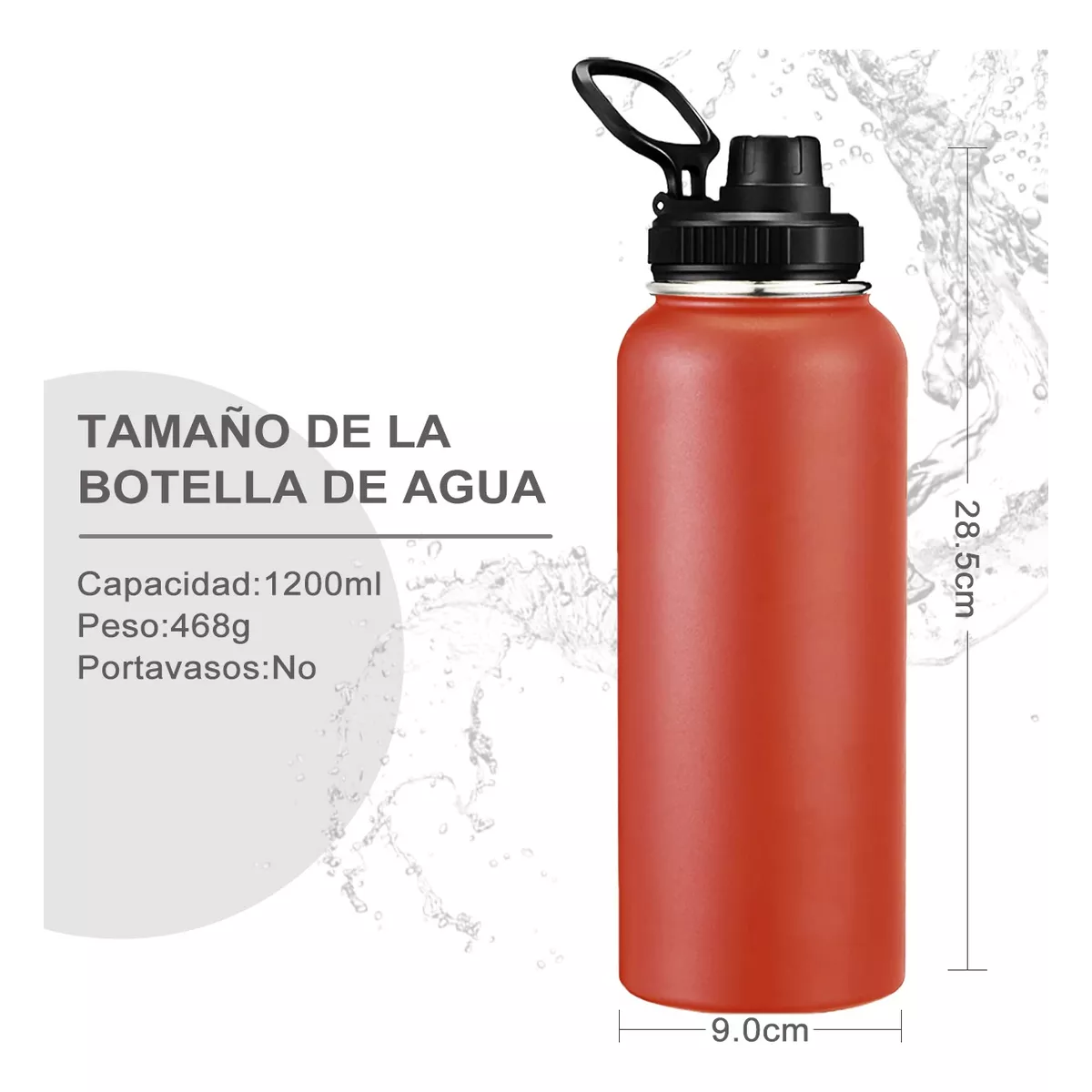 Termo Vaso-botella Acero Inoxidablecon Fría/caliente 40 Oz Rojo