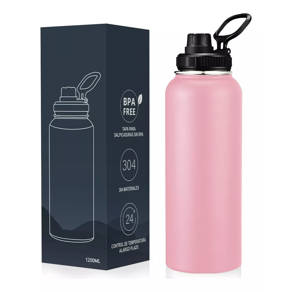 Termo Vaso-botella Acero Inoxidablecon Fría/caliente 40 Oz Rosa