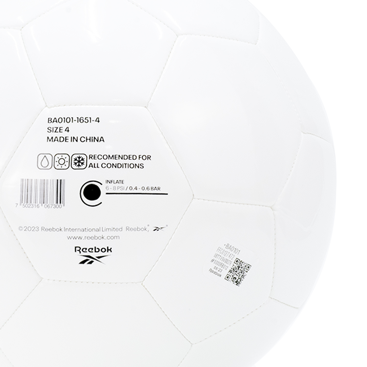 BALON REEBOK UNISEX BLANCO REEBOK BALL001 BA01001651.