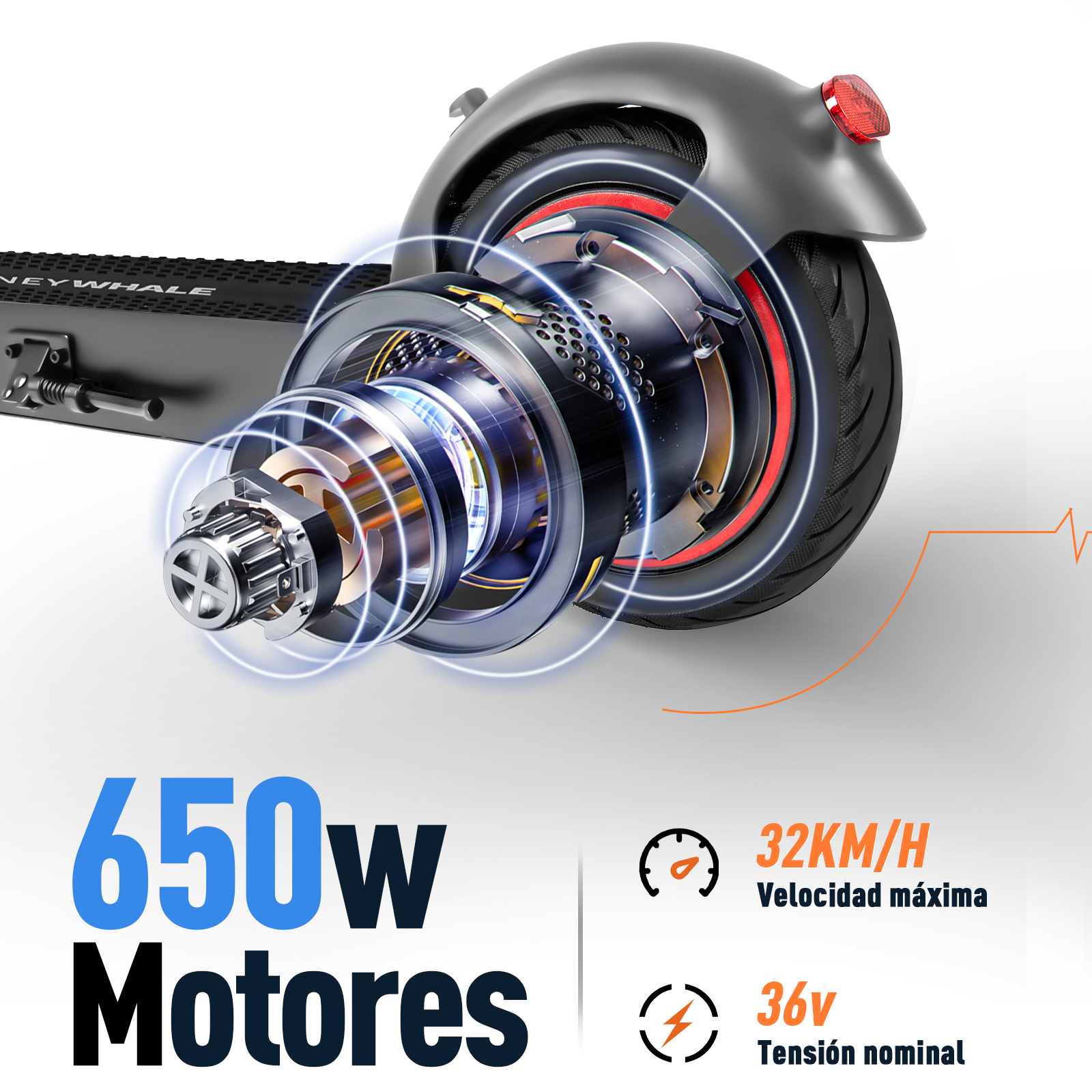 Scooter Eléctrico Honey Whale E9 MAX Negro.