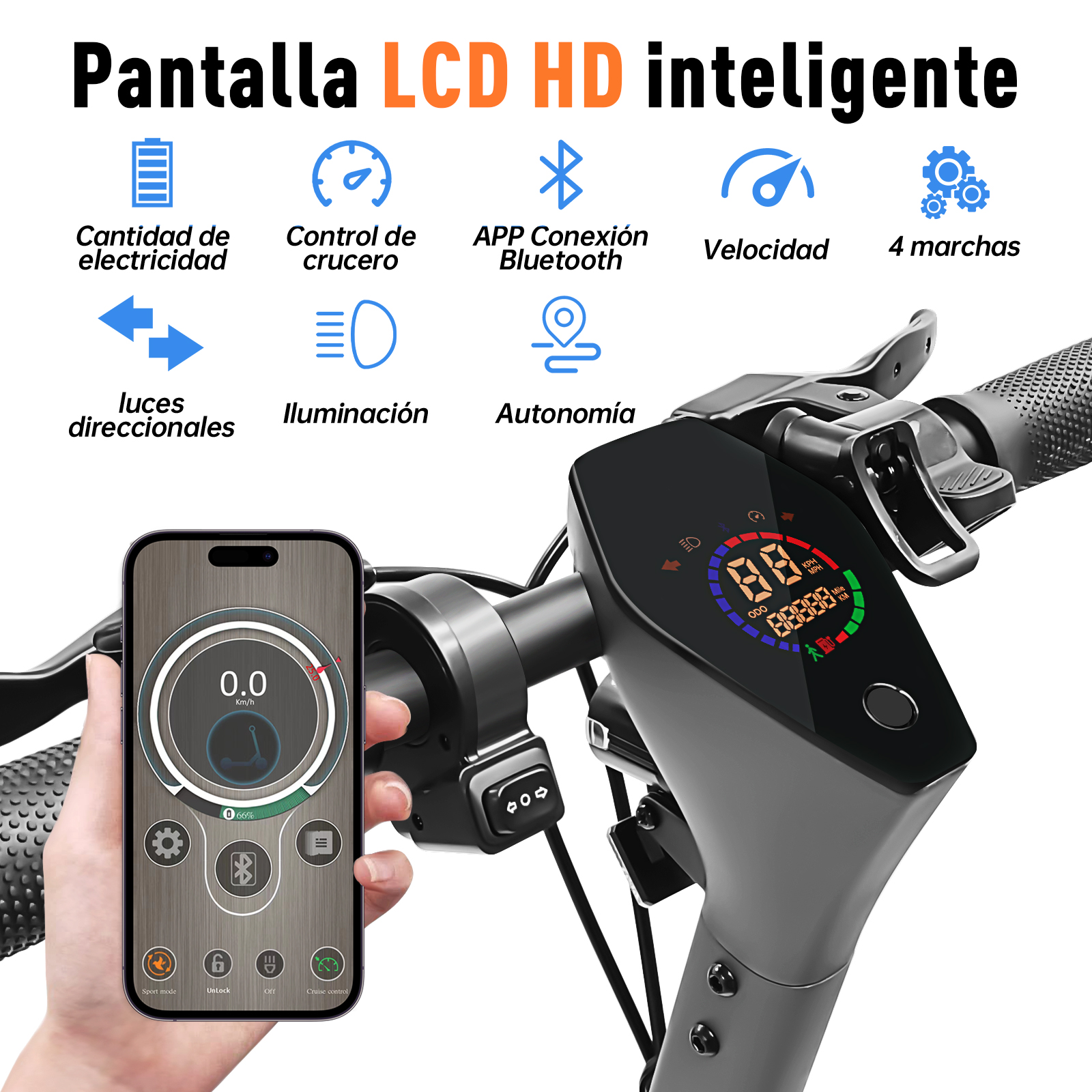 Scooter Eléctrico Honey Whale E9 MAX Negro.