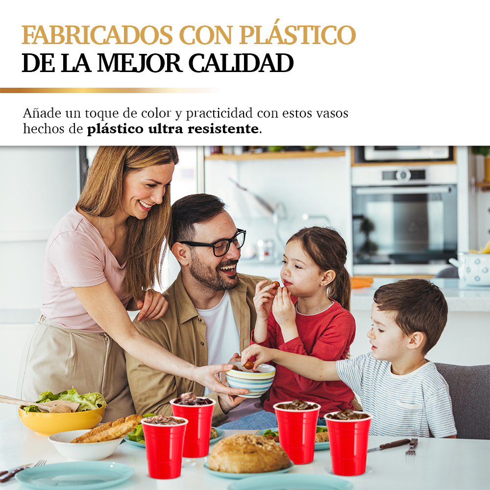 Vaso Fiesta de Plástico Rígido Reutilizable Ecológico 10 Piezas 530 ml