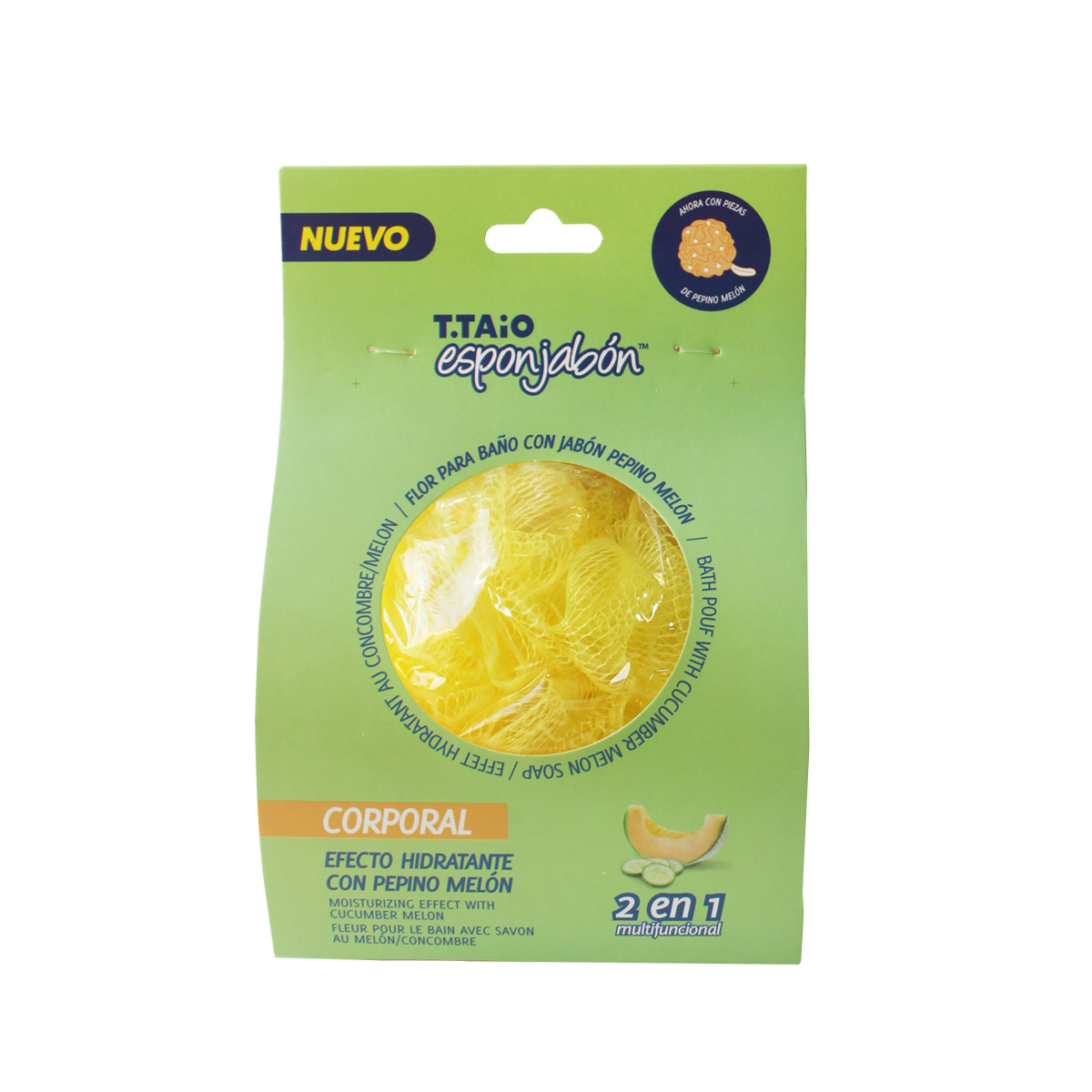 T.Taio Flor de Baño Esponjabon Pepino-Melon Hidratante con trocitos de jabón