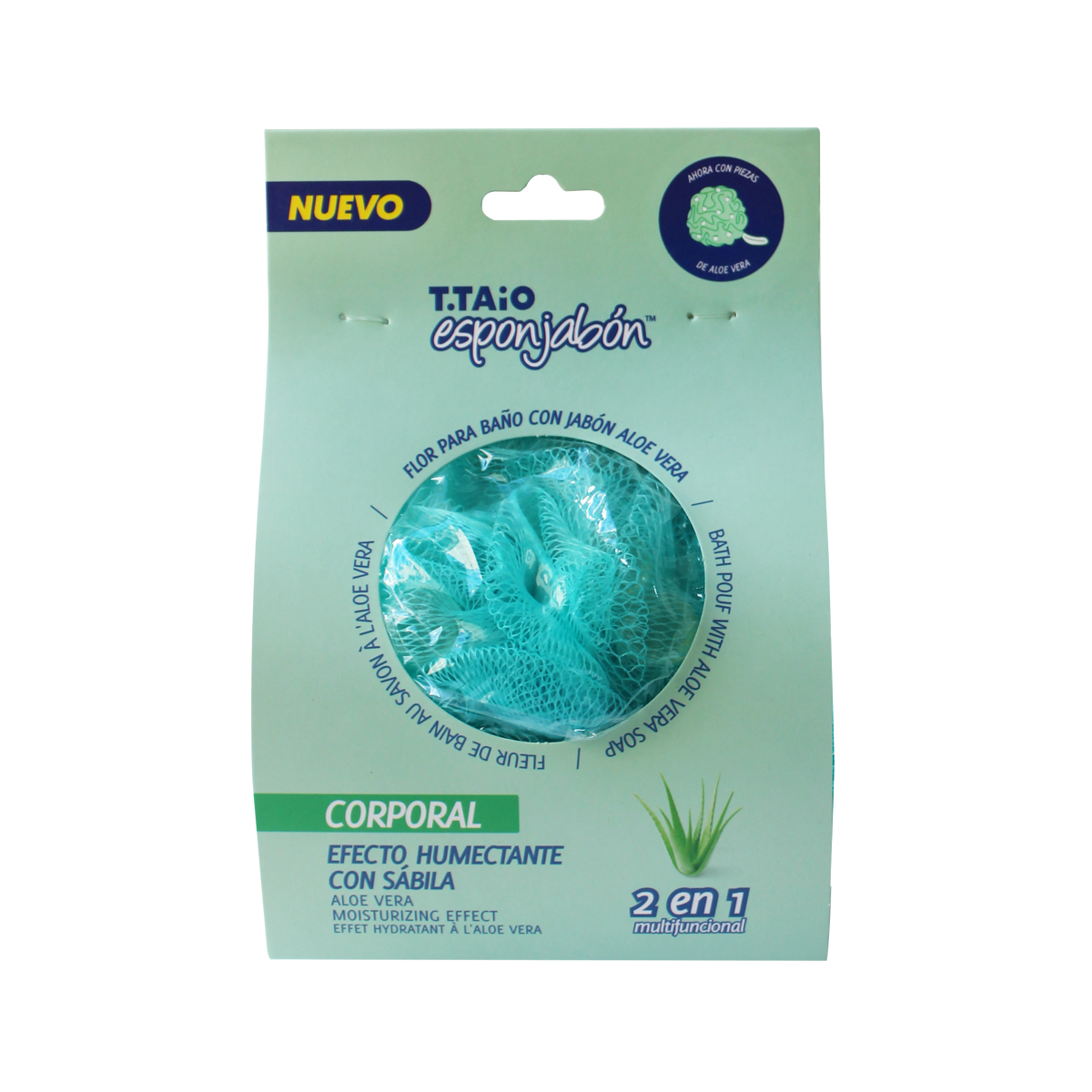 T.Taio Flor de Baño Esponjabon Sabila Humectante con trocitos de jabón