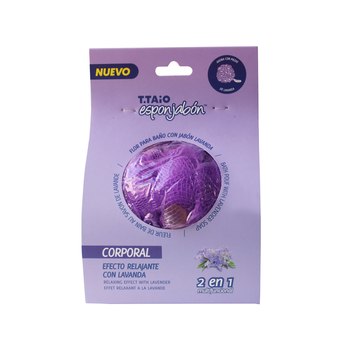 T.Taio Flor de Baño Esponjabon Lavanda Relajante con trocitos de jabón
