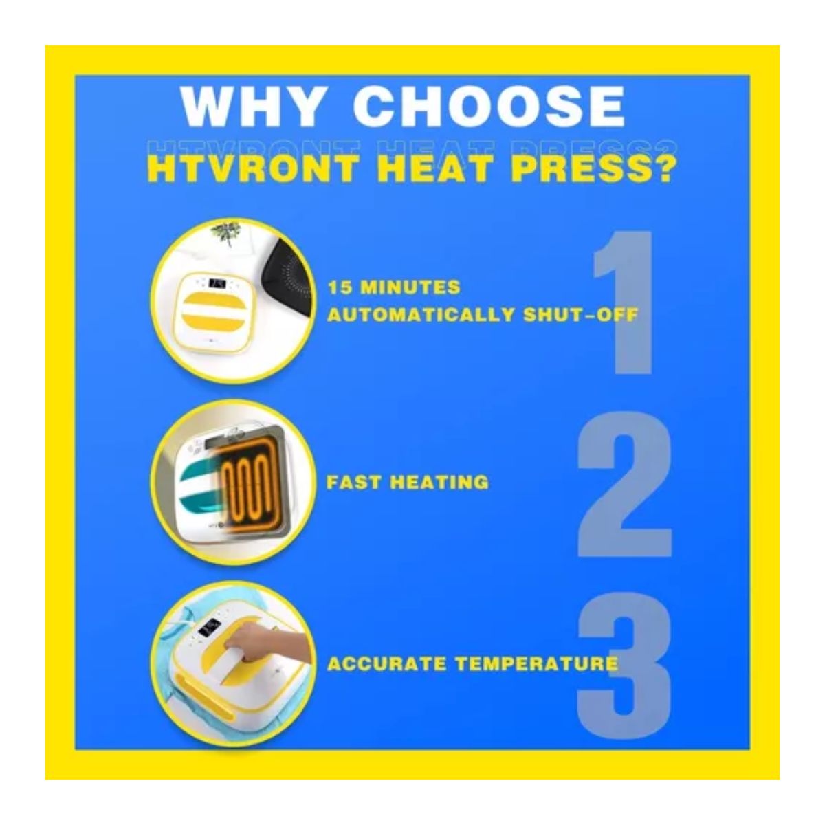 Plancha Multiusos Transfer Sublimación Parche Para Camiseta Amarillo