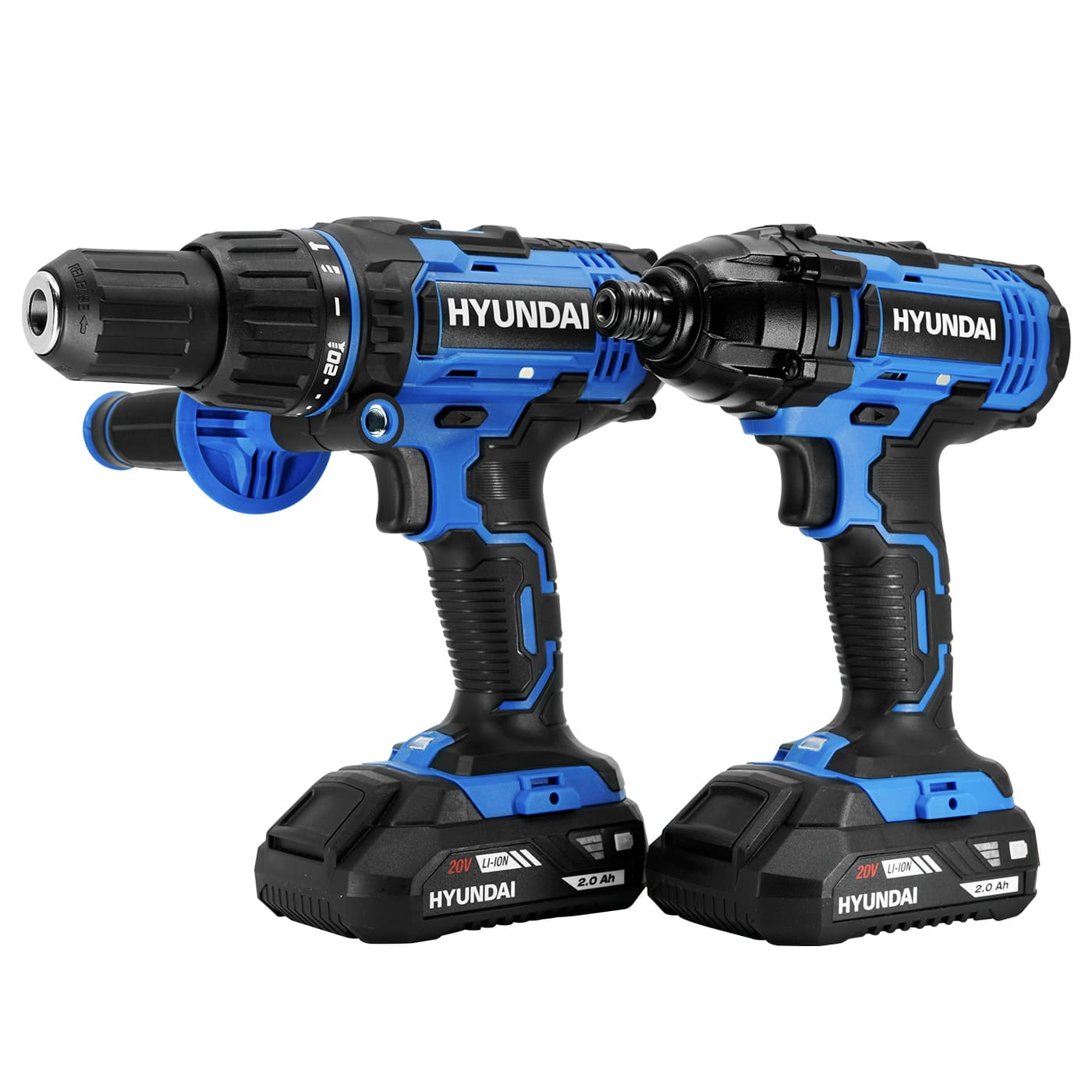 KIT TALADRO Y ATORNILLADOR DE IMPACTO DE BATERIA HYUNDAI 20V - HYKTAI20