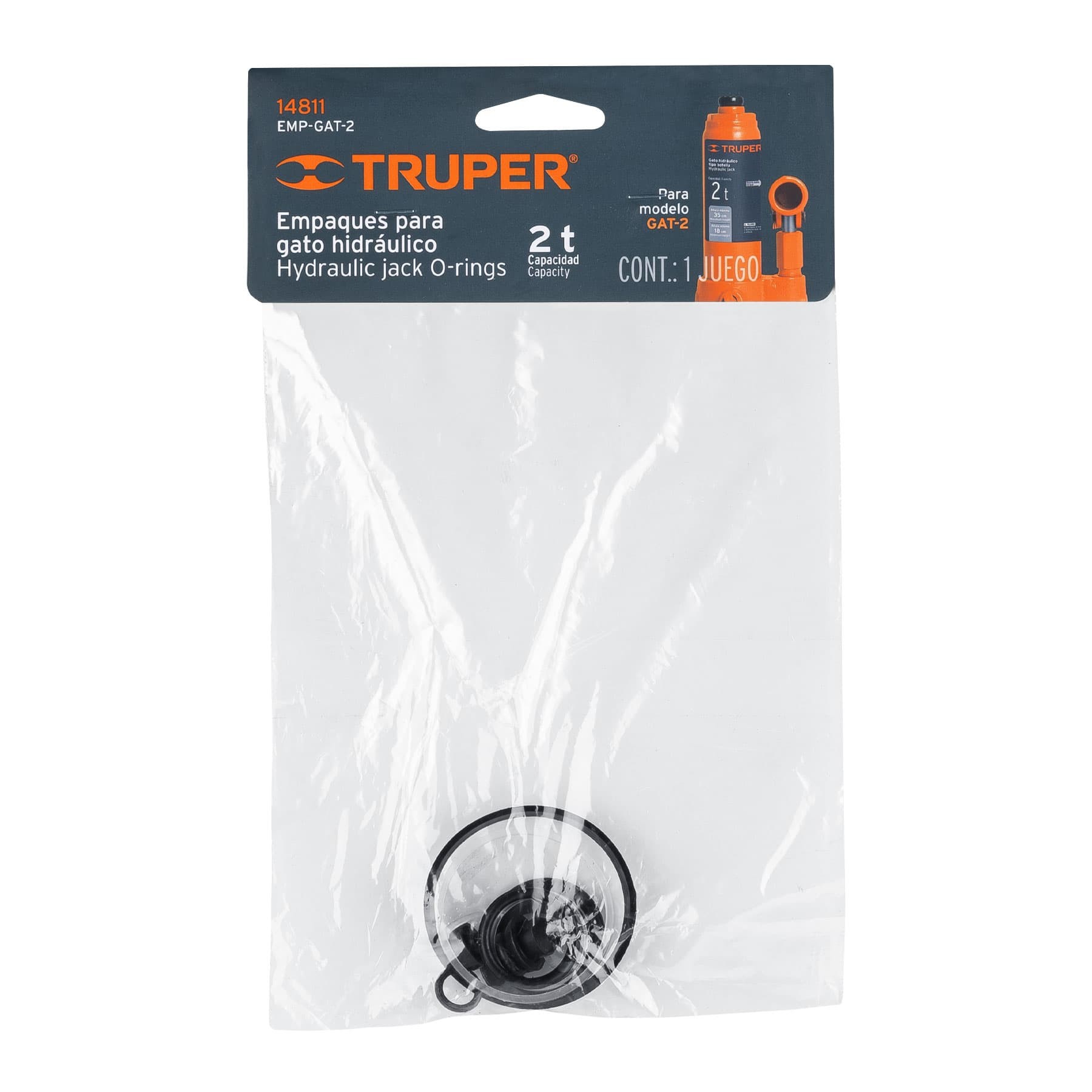 EMPAQUES PARA GATO HIDRÁULICO DE BOTELLA DE 2 TON, TRUPER 14811