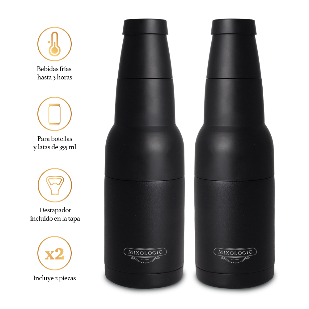 Enfriador de Cerveza de Doble Pared Térmica para Botellas y Latas (2 Piezas)