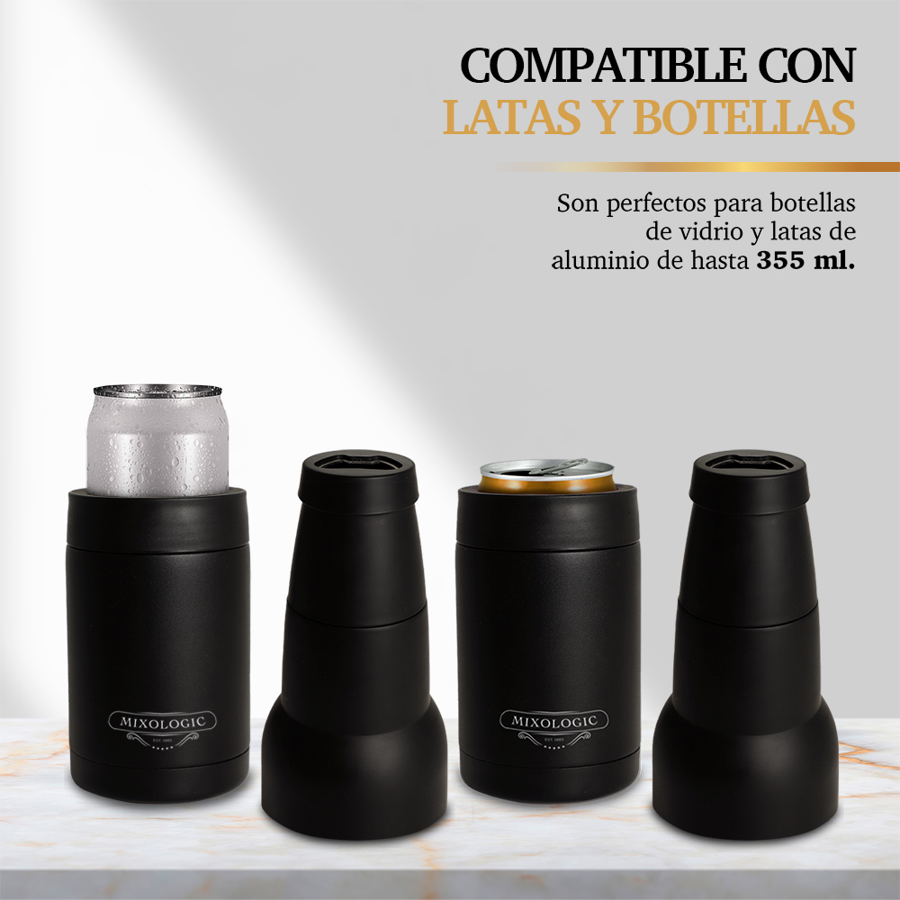 Enfriador de Cerveza de Doble Pared Térmica para Botellas y Latas (2 Piezas)