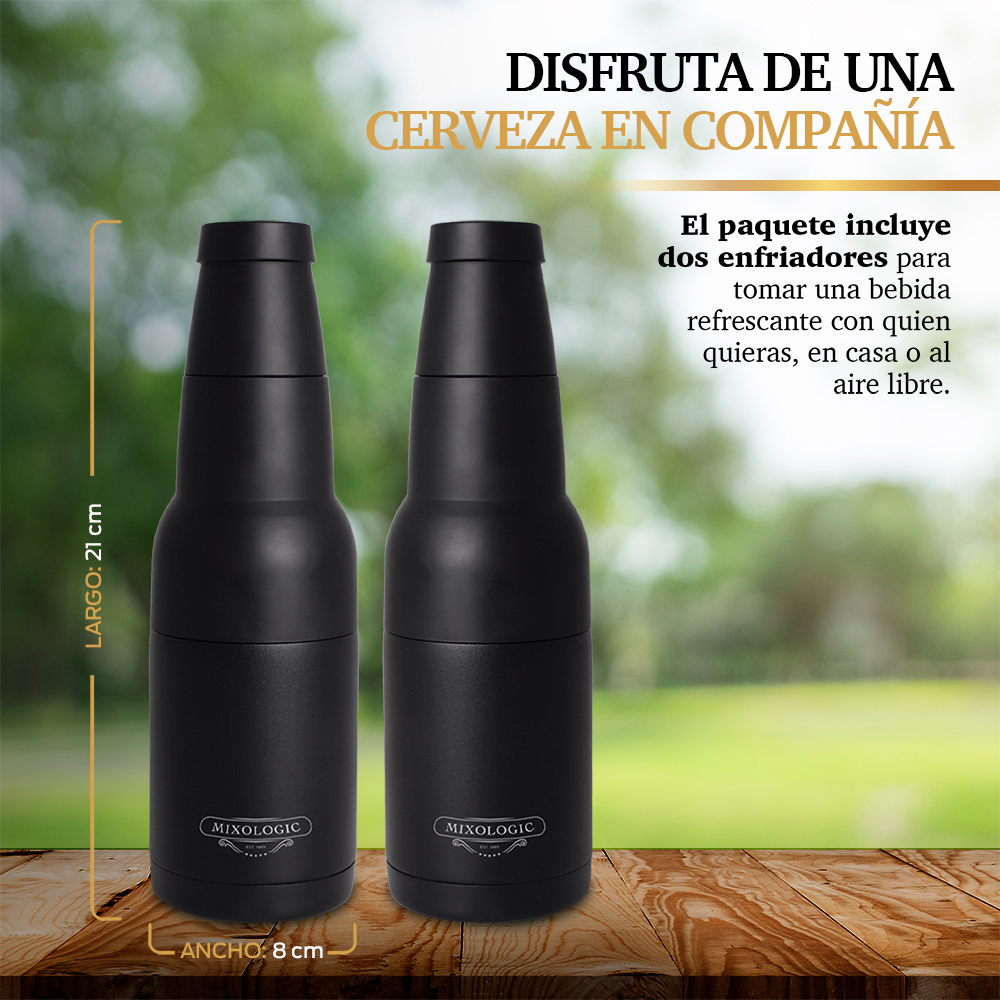 Enfriador de Cerveza de Doble Pared Térmica para Botellas y Latas (2 Piezas)
