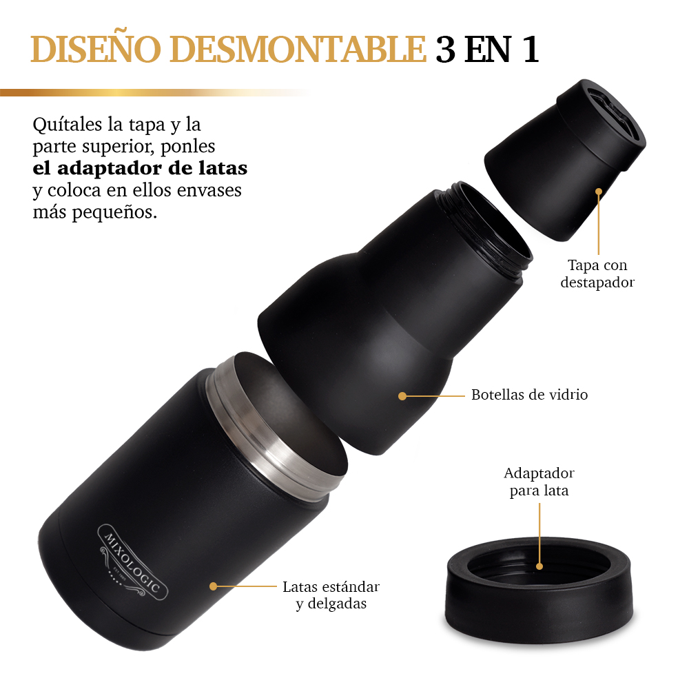 Enfriador de Cerveza de Doble Pared Térmica para Botellas y Latas (2 Piezas)