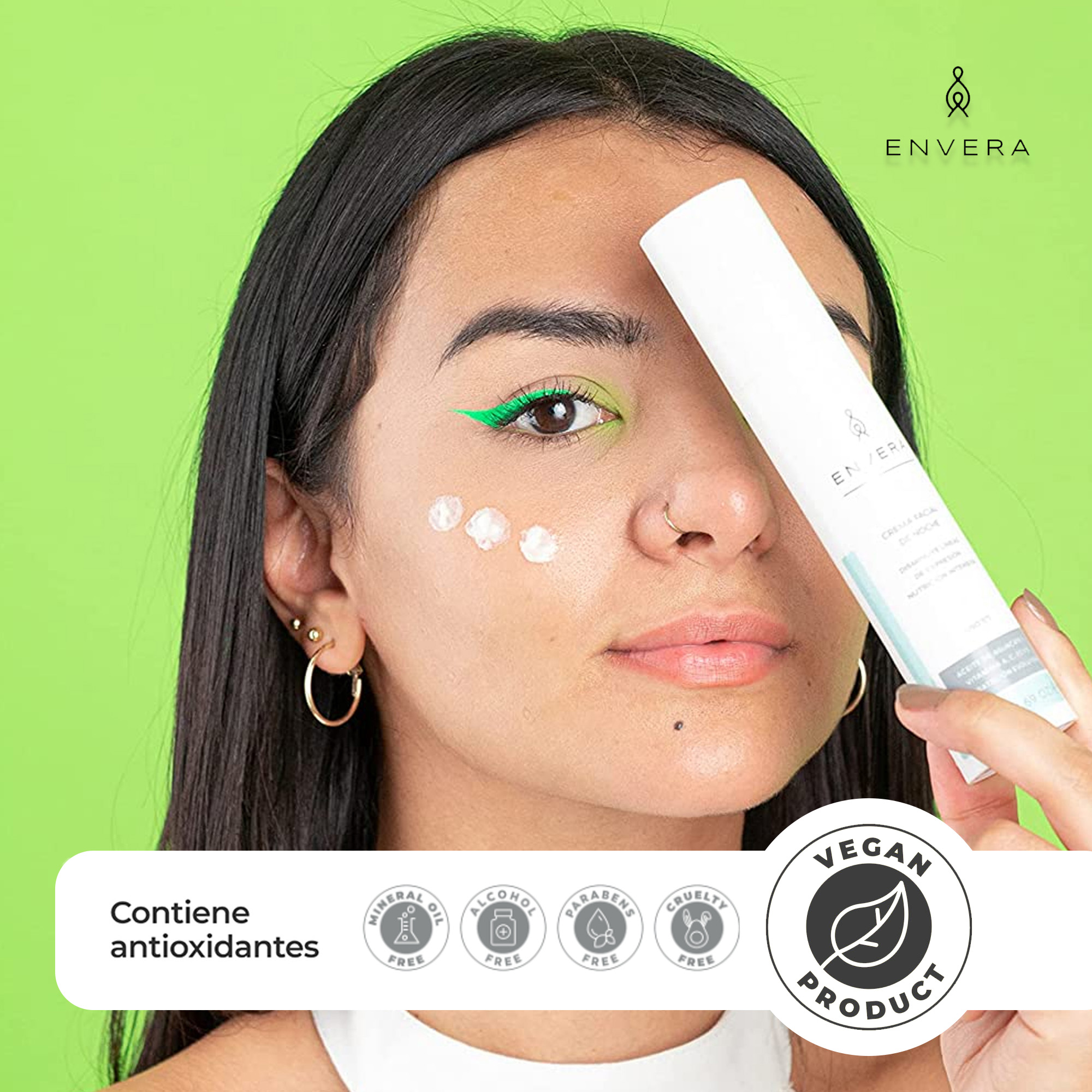 Rellenable Hidratante Facial Manchas y Acne 50ml | Crema Humectante Facial con Niacinamida - Reafirmante, Vegana y Libre de Crueldad Animal ENVERA