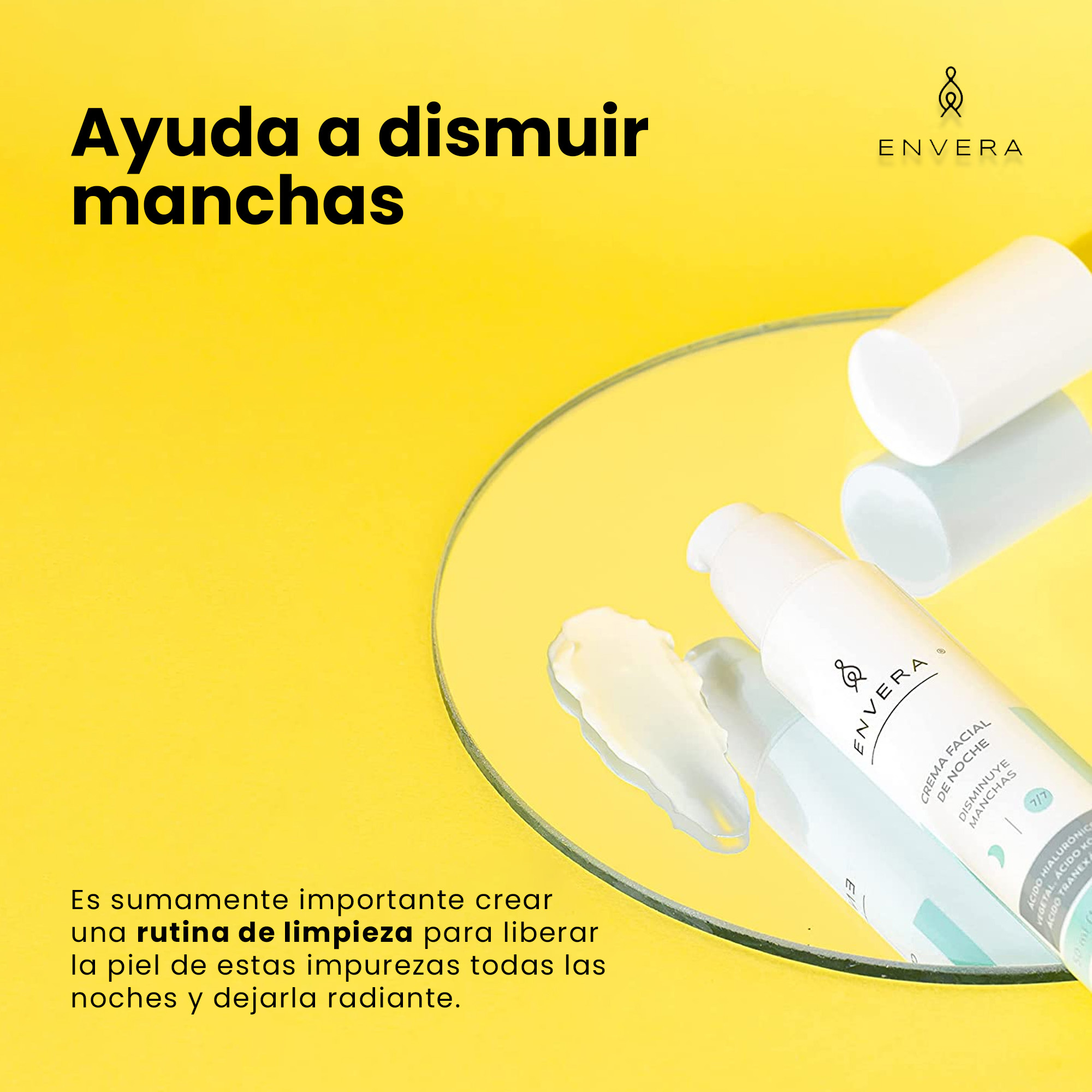 Rellenable Hidratante Facial Manchas y Acne 50ml | Crema Humectante Facial con Niacinamida - Reafirmante, Vegana y Libre de Crueldad Animal ENVERA